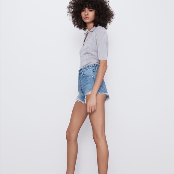 Zara High Rise Denim Shorts - Picture 12 of 13
